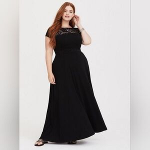 Torrid Black Illusion Jersey Maxi Dress Size 3